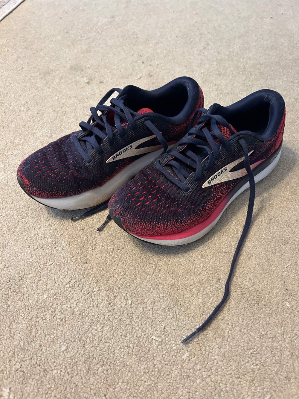 Brooks Women’s Running Shoes in Navy and Pink Accent